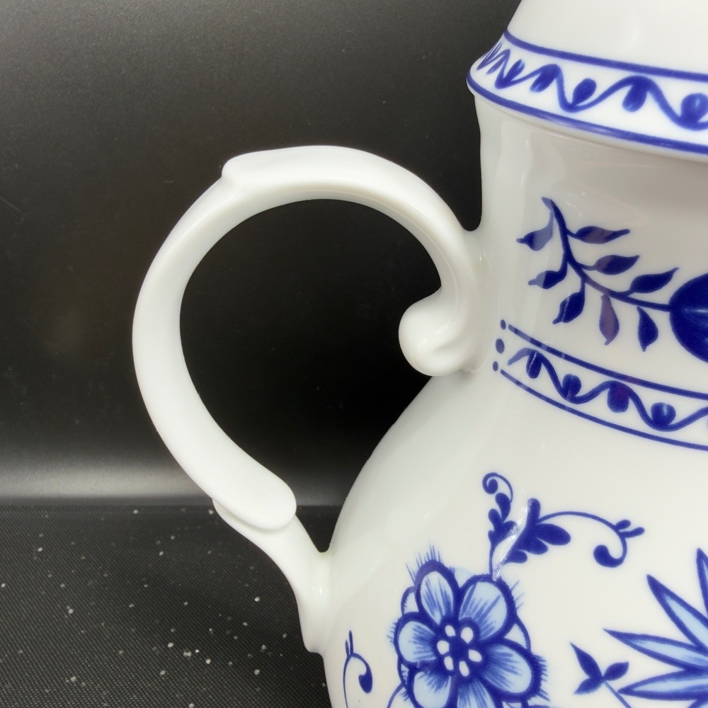 Triptis Porzellan Blue Onion Coffee Pot Zwiebelmuster‎ Germany White Blue Floral - Picture 8 of 14